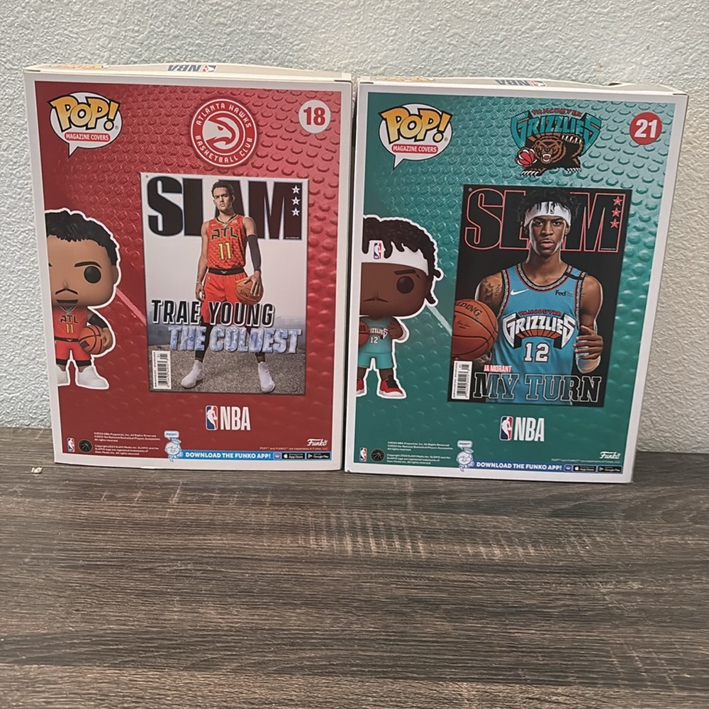 Trae Young and Ja Morant NBA Slam magazine Funko pops #18 and #21 - Picture 2 of 5